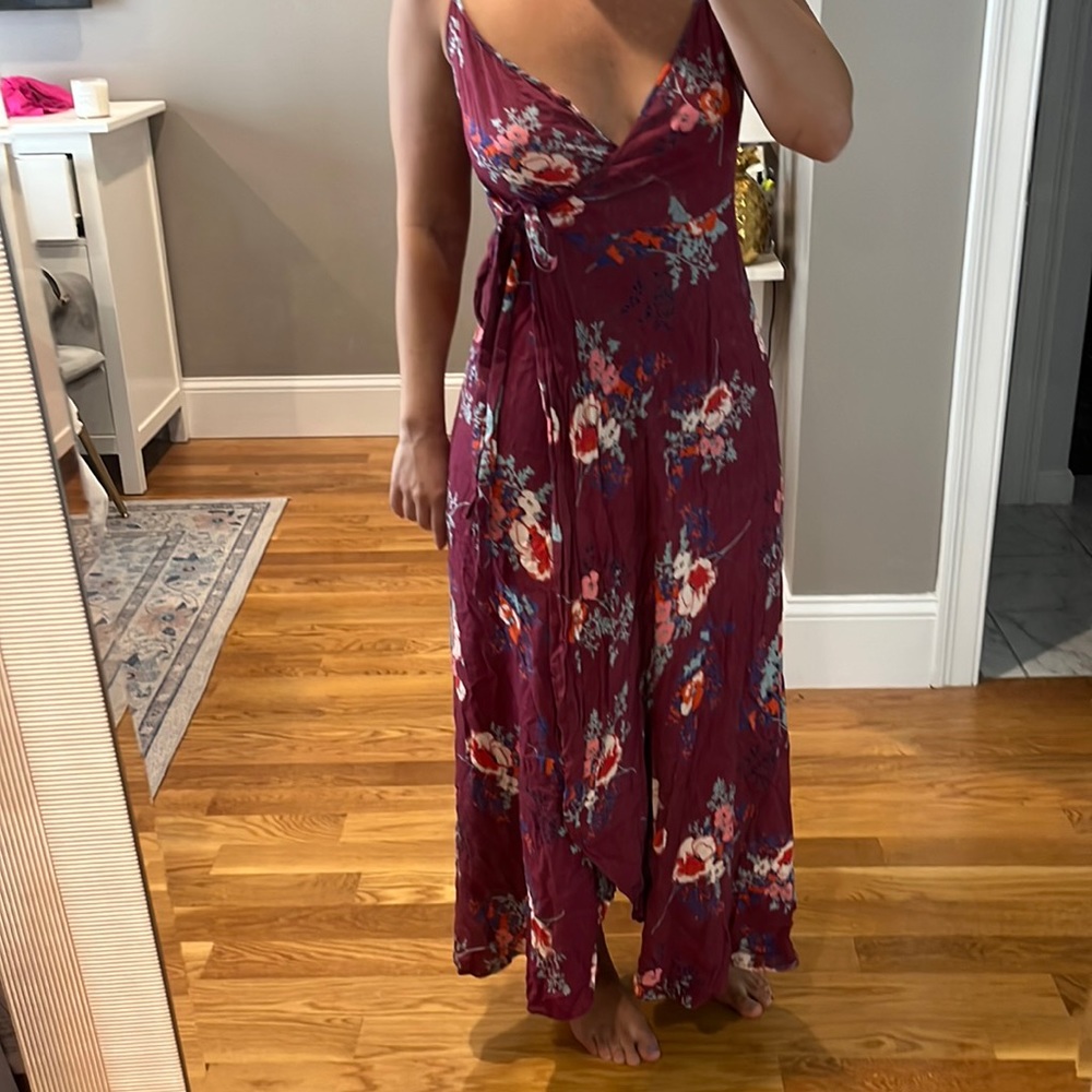 Purple Floral Wrap dress